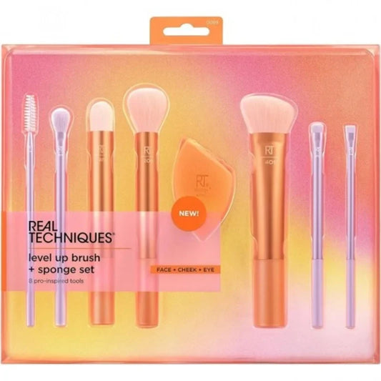 Real Techniques Level Up Brush And Sponge Set – 6-Piece Kit For Flawless Makeup Application