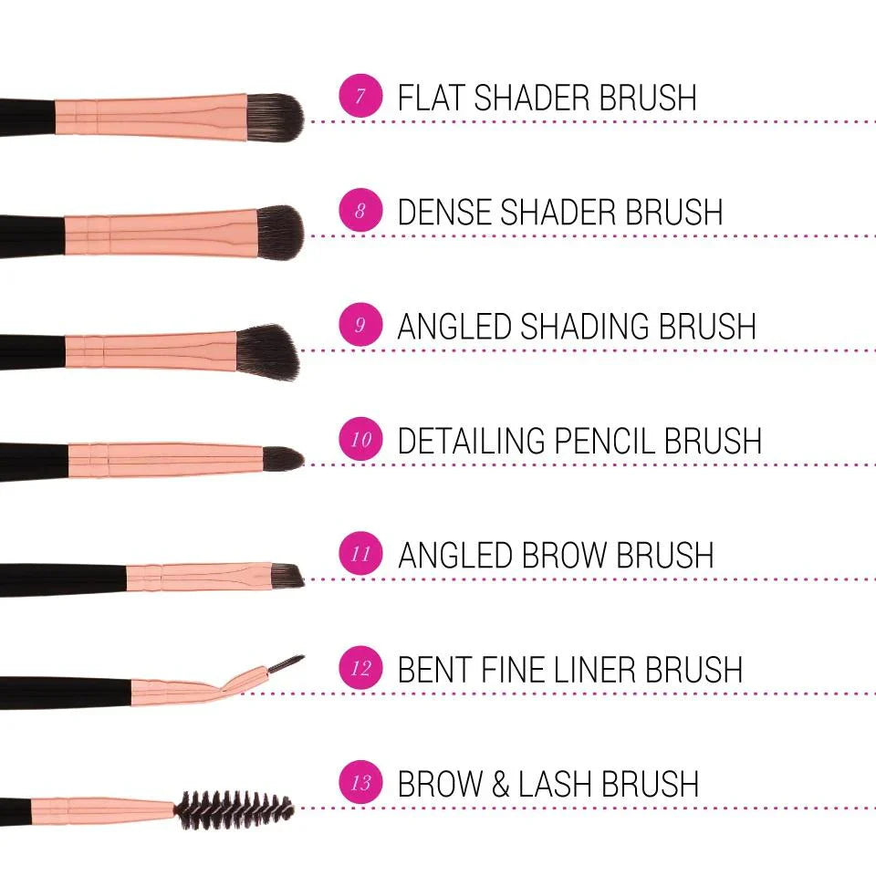 BH Signature Rose Gold 13 Piece Brush Set With Holder
